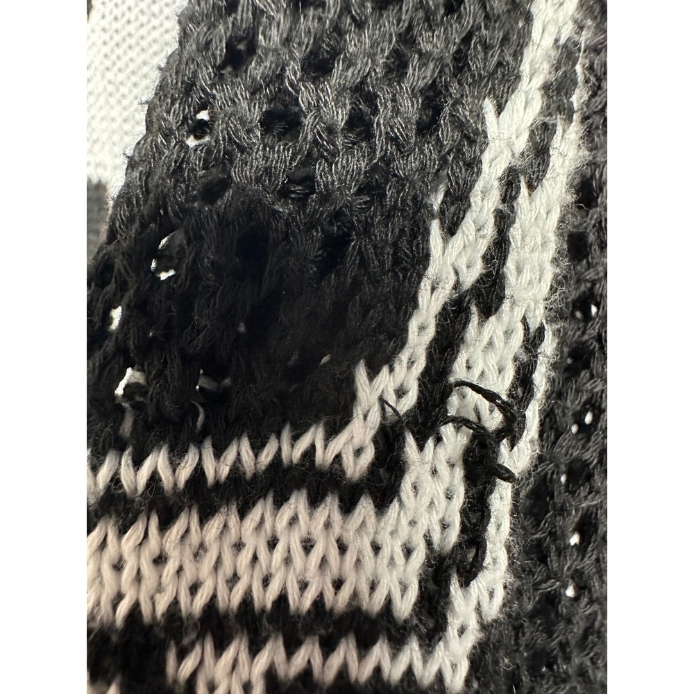 Black Crochet Hockey Football Jersey Sweater Boston Oversized Open Knit XL - Picture 5 of 6